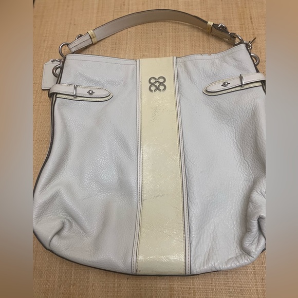 Vintage Coach Hobo White Leather Bag - Picture 1 of 15